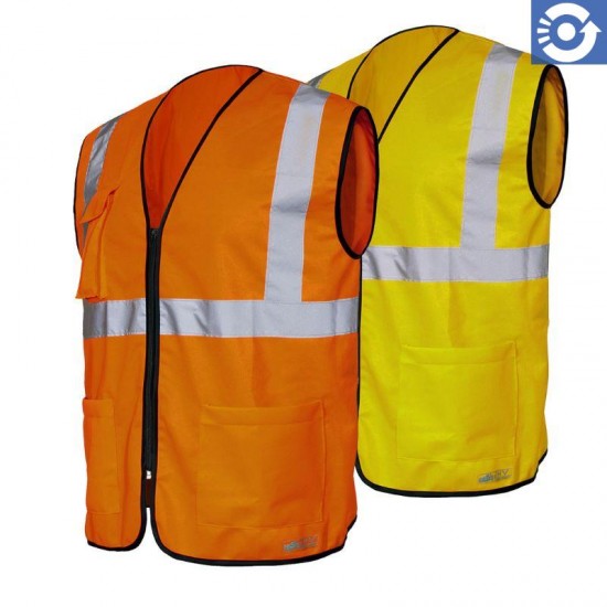 Γιλέκο με πολλές τσέπες υψηλής ορατότητας